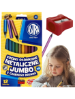 KREDKI SZKOLNE OŁÓWKOWE METAL. JUMBO 12 KOL ASTRA